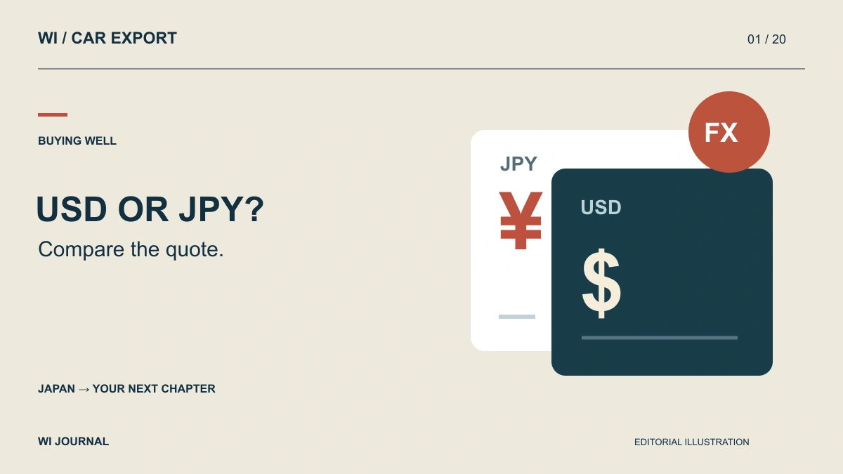 USD or JPY? How to Compare Japanese Car Export Quotes Fairly
