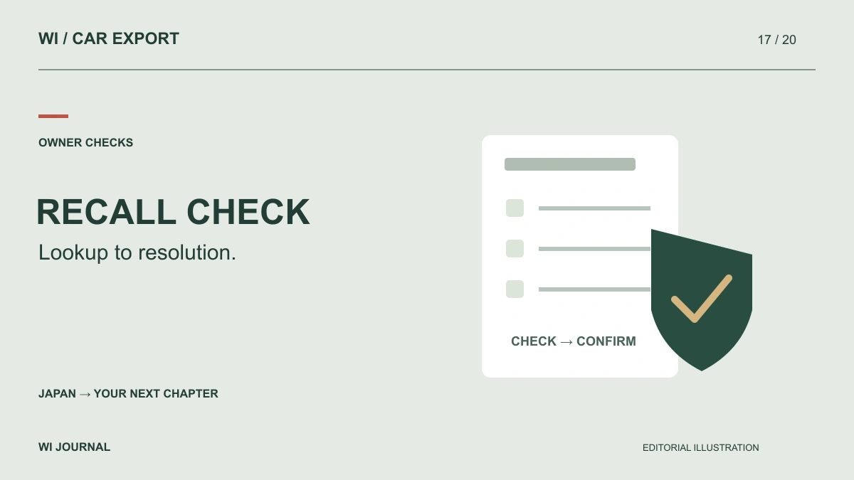 How to Check a Japanese Car’s Recall Status—and Proof of Completion